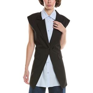 Kenneth Cole Womens Layered Vest, Black